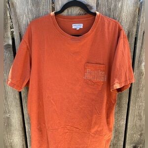 Men's Banks Journal Orange Spell-Out Pocket T-Shirt XL Organic Cotton Crew